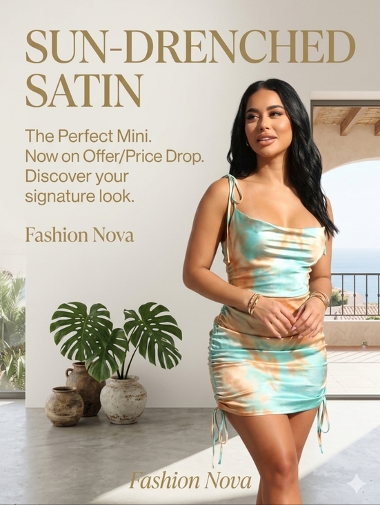 Fashion Nova Dresses & Skirts - FASHION NOVA😻 Satin Mini Dress🩵❤️